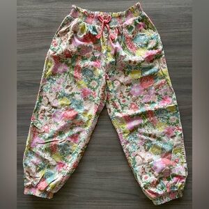 Mini Boden Girls Floral Pants Size 9Y 134cm Cotton Spring Summer Joggers